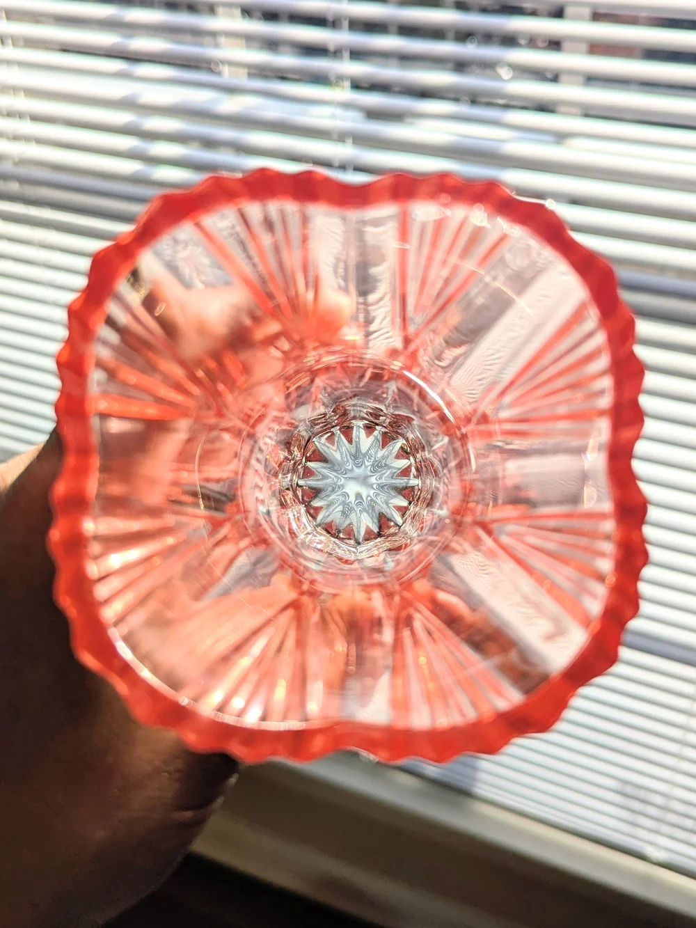 Vintage Pink Tinted Glass Vase